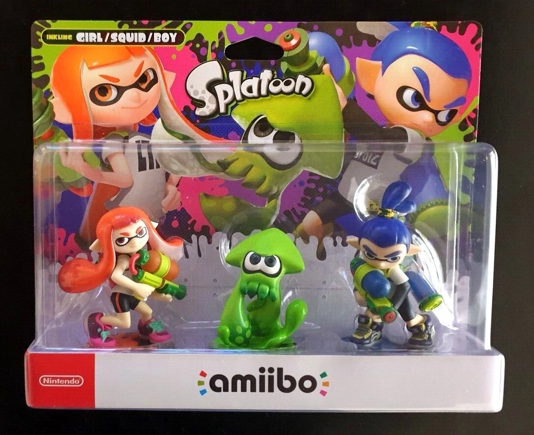 Nintendo Amiibo Splatoon Inkling Girl Squid Boy Triple Pack 3 Figures - Video Games and Consoles
