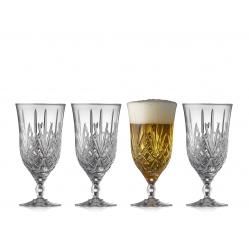 Lyngby Glas - Crystal Melodia Beer Glass - 40 cl - Set of 4 - Home and Kitchen