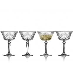 Lyngby Glas - Crystal Melodia Champagne Coupes - 26 cl - Set of 4 - Home and Kitchen