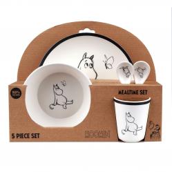 Moomin - 100% Melamine 5 Pcs Package (Plate, Bowl, Tumbler, 2 Spoons) (800037) - Toys