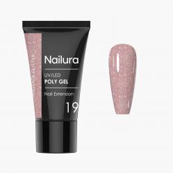 Nailura - Poly Gel 19 - Magenta Glitter - 30 ml - Beauty