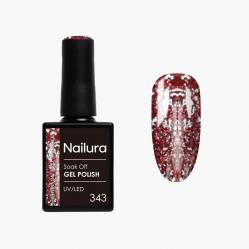 Nailura - Gel Polish 343 - Crimson Red Sparkle - 10 ml - Beauty
