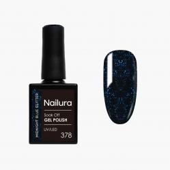 Nailura - Gel Polish 378 - Midnight Blue Glitter - 10 ml - Beauty