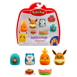 Pokémon - Squishalongs 4 PK Eevee/Snorlax (SQAL0068) - Toys