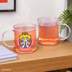 Super Mario - Princess Peach Iridescent Glass Mug - Fan Shop and Merchandise