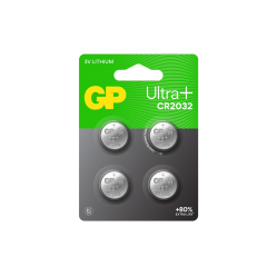 GP - Ultra Plus Lithium Cell Battery CR2032, 3V - 4-pack - Electronics