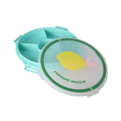 Rice - Serving Tray with Handle - Lemon Print - Mint - Baby and Children