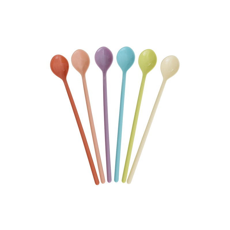 Rice - Melamine Latte Spoons - Glory Days Colors - Set of 6 - Baby and Children