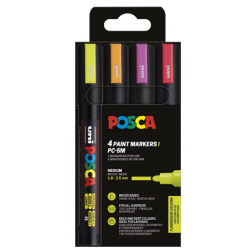 Posca - Medium Tip Pen - Neon colors, 4 pc (401664) - Toys
