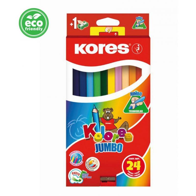 Kores - Jumbo Colored Pencils - 24 pcs (793524) - Toys
