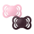 BIBS - Pacifier Supreme 2 PACK Silicone - Baby Pink/Plum - Size 1 - Baby and Children