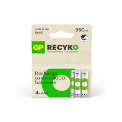 GP - ReCyko Rechargeable Battery, Size AAA, 950 mAh, 1.2V (4-pack) - Electronics