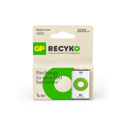 GP - ReCyko Rechargeable 9V-battery, 200 mAh (1-pack) - Electronics
