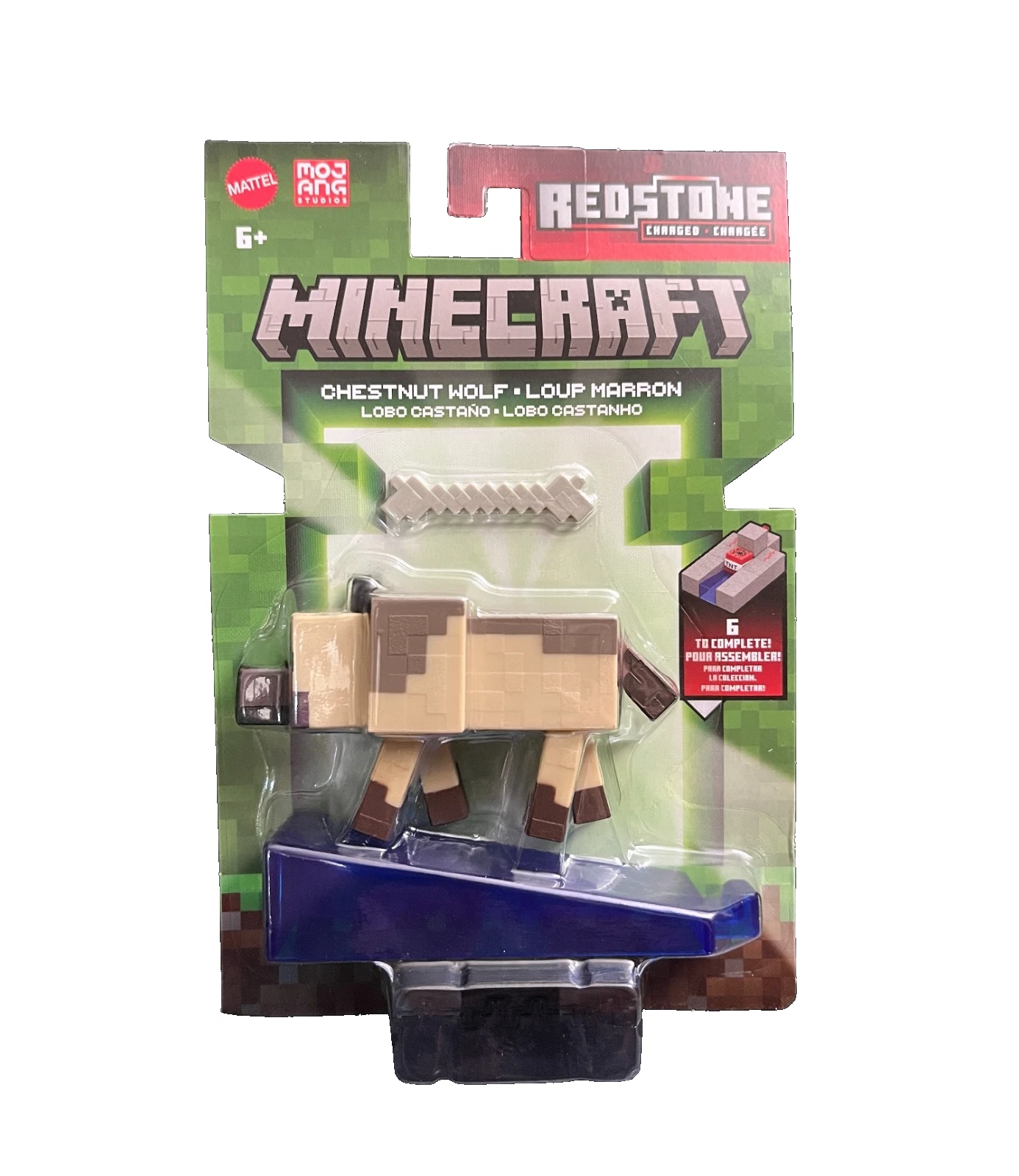 Minecraft - Biome Builds 8cm Figure -Chestnut Wolf  (JJR90-JL10) - Toys
