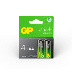 GP - Ultra Plus Alkaline Battery, Size AA, 15AU/LR6, 1.5V (4-pack) - Electronics