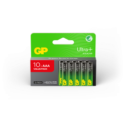 GP - Ultra Plus Alkaline Battery, Size AAA, 24AU/LR03, 1.5V (10-pack) - Electronics
