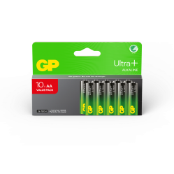 GP - Ultra Plus Alkaline Battery, Size AA, 15AU/LR6, 1.5V (10-pack) - Electronics