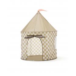 Kids Concept - Tent - Khaki med tern - 100x100x130 cm - Baby and Children