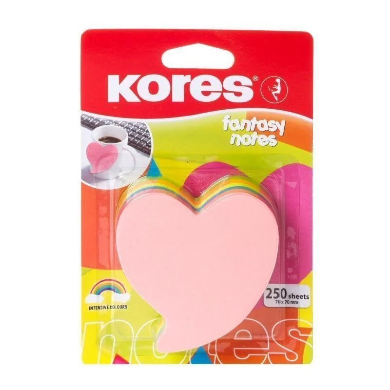 Kores - Heart Sticky Notes (748705) - Office and School Supplies