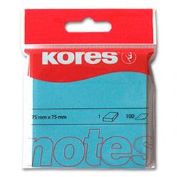 Kores Neon Sticky Notes Blue 75x75 mm (747078) - Office and School Supplies