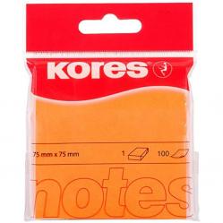 Kores  - Neon Sticky Notes Orange 75 × 75 mm (747074) - Office and School Supplies