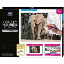 Zieler - Acrylic A3 - Paint By Numbers - Elephants (609299440) - Toys