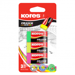 Kores - KE30 Neon Erasers - 3-pack (740313) - Toys