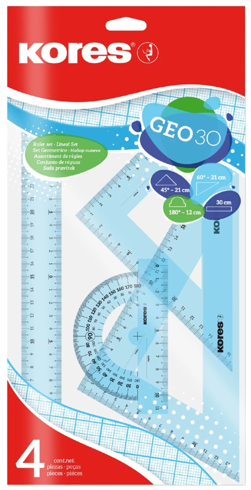 Kores - Geo30 - Ruler Set (742104) - Office and School Supplies