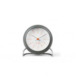 Arne Jacobsen - Bankers Table Clock - Ø11 cm - Dark Grey - Home and Kitchen