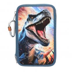 Dino World - Triple Pencil Case - Blue - Toys