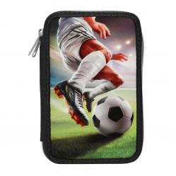 Dino World - Action Word Double Pencil Case Football - Dark Grey - Toys