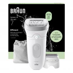 Braun - Silk·épil 7, Wet & Dry Epilator, Lasting Smooth Skin, 7-041 - Silver/Grey - Health and Personal Care