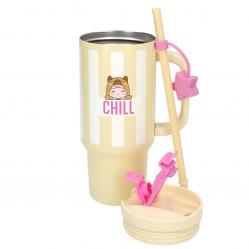 PENFection - To Go Cup with Straw CHILL - Butter-Yellow - 470 ml - Toys