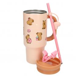 PENFection - To Go Cup with Straw - CAPYBARA - Beige-Brown - 470 ml - Toys