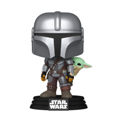 Funko Pop! - Star Wars: The Mandalorian & Grogu - The Mandalorian with Grogu (On Back) (90443) - Toys