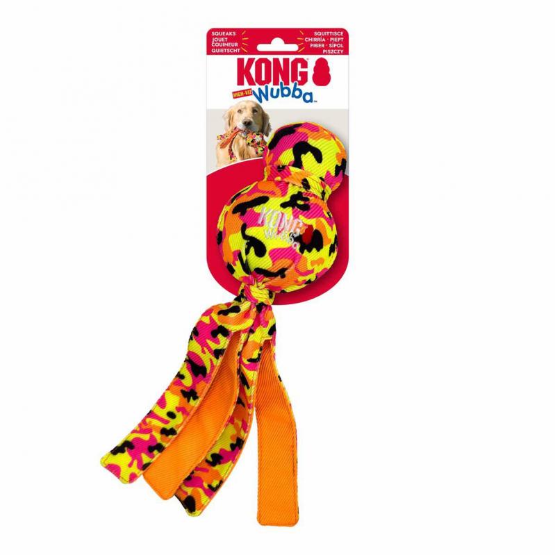 Kong - WUBBA BALLASTIC HIGH-VIZ - Bright, High-Visibility Colors - 33 x 9.5 x 7.5 cm - Pet Supplies