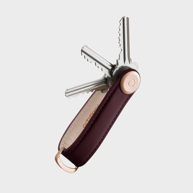 Orbitkey - Leather Key Organiser - Wine - Gadgets Orbitkey - Leather Key Organiser - Wine - Gadgets