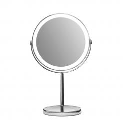 Gillian Jones - Rechargeable LED table mirror - Chrome - 21.5 cm x 35 cm x 13.5 cm, Ø 17 cm - Beauty