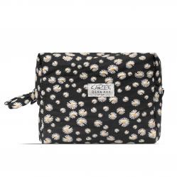Karen - Large toiletry bag with embroidered daisies - Black - Large - Luggage and Travel Gear