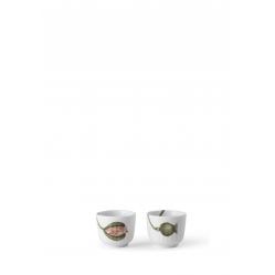 Kähler - Hammershøi Poppy Egg Cup - White w. Deco - Ø5 cm - 2 pcs. - Home and Kitchen