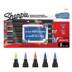 Sharpie - Creative Acrylic 5‑Blister - Earth Tones - Brush Tip (2223317) - Toys