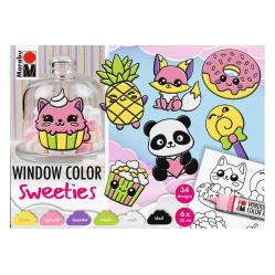 Marabu - Fun & Fancy Sweeties 6x25ml + motiver (822504) - Toys