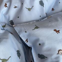 By Mats - Mini Dino Bed Linen Set - 100x140 cm x 40x45 cm (MAT279) - Baby and Children