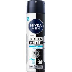 Nivea - Black & White Invisible Fresh Male Spray - Black & White - 150 ml - Beauty