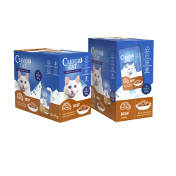 Clever cat - Clever Cat Pouches - Beef - 12-pack, 85g per pouch - Pet Supplies