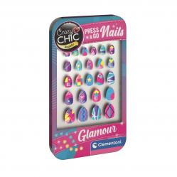 Clementoni - CC Lovely Make-Up - Press & Go Nails - Glamour (I-18157) - Toys