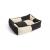 HAY - Dogs Bed Zip Large - H30 x W75 x L96 cm - Black & White - Pet Supplies