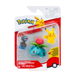Pokémon - Battle Figure 3 Pack Pikachu, Ivysaur & Deino (PKW4561) - Toys