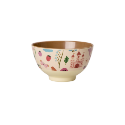 Rice - Melamine Bowl with Fairytale Print - Soft Pink - 300 ml - Baby and Children