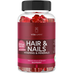 VitaYummy - Hair & Nails Vitaminer Raspberry 60 Pcs - Health and Personal Care
